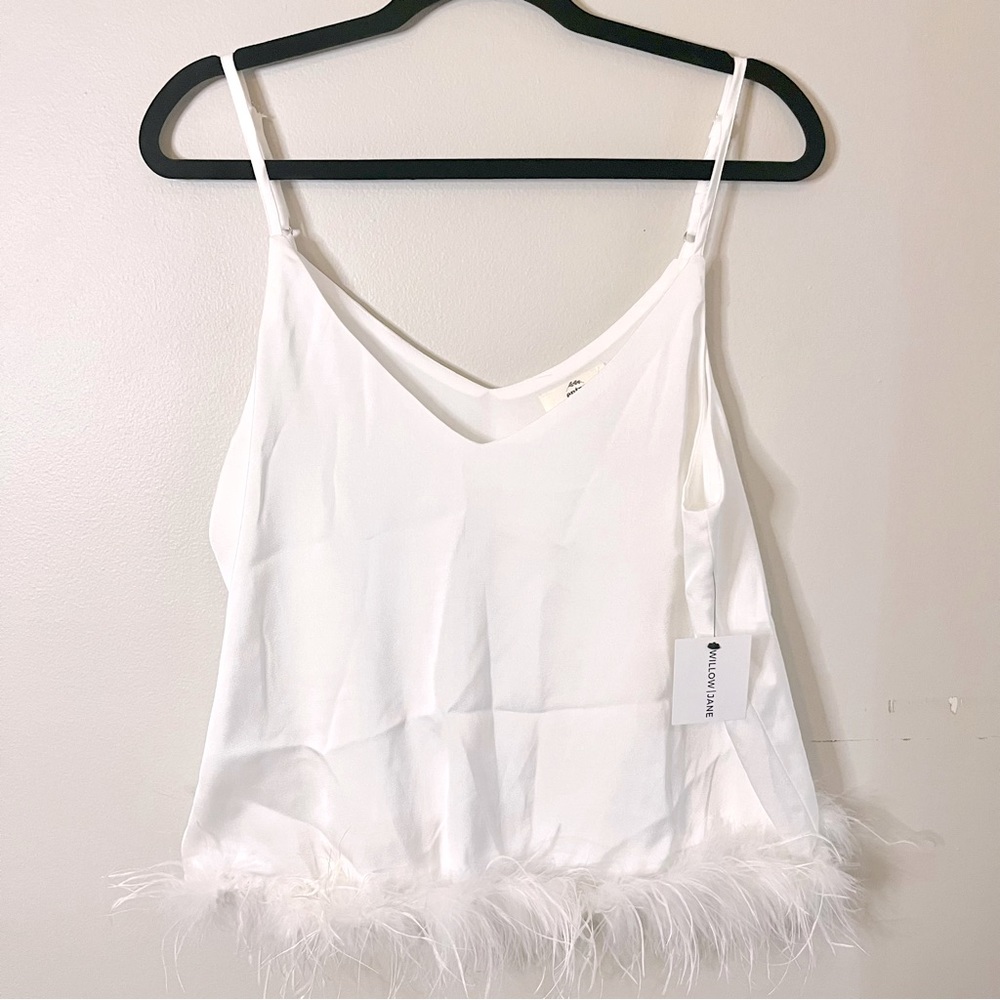 NWT Faux Fur Trim Top Size M